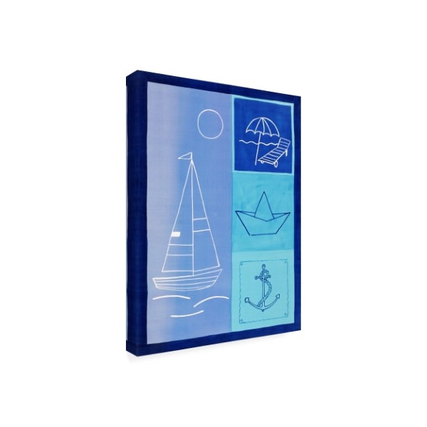 Pablo Esteban 'Nautical Theme In Blues' Canvas Art,24x32